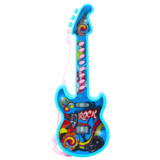 Vaikiška elektrinė gitara su melodijomis 29cm, mėlyna 