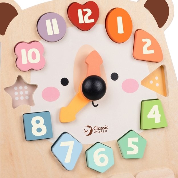 Montessori edukacinis meškiuko laikrodis 3in1 CLASSIC WORLD 9