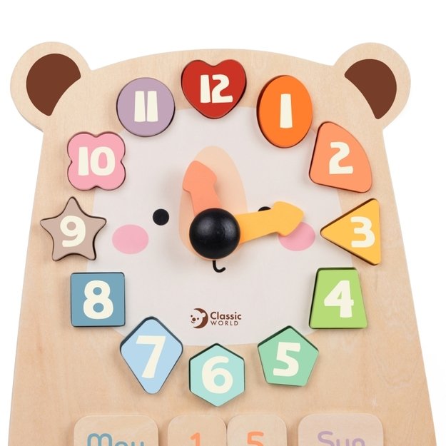 Montessori edukacinis meškiuko laikrodis 3in1 CLASSIC WORLD 6