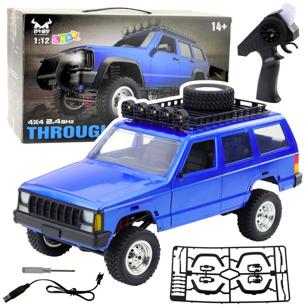 Nuotoliniu būdu valdomas automobilis Terrain Car MN78 4x4, mėlynas