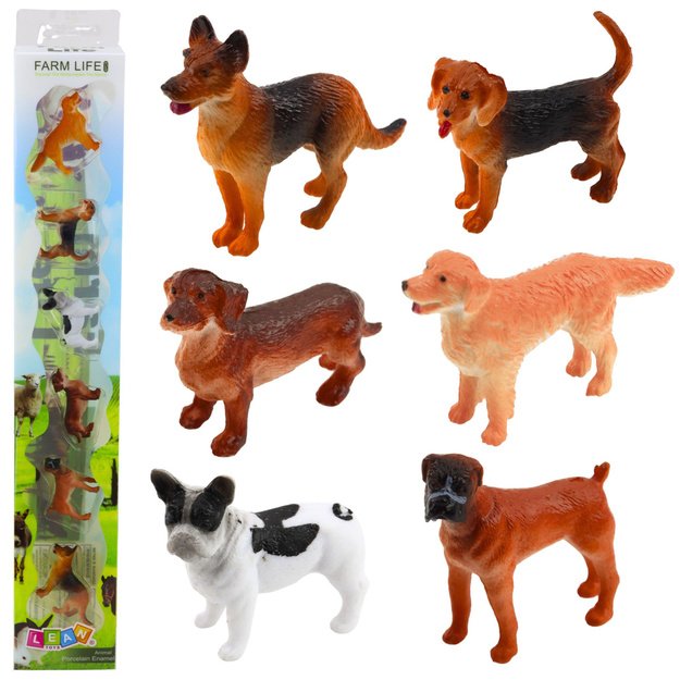 Mini šunų figūrėlių rinkinys 4 cm, 6 vnt.