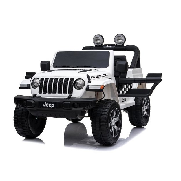 Vienvietis elektromobilis vaikams Jeep Rubicon 4x4, baltas