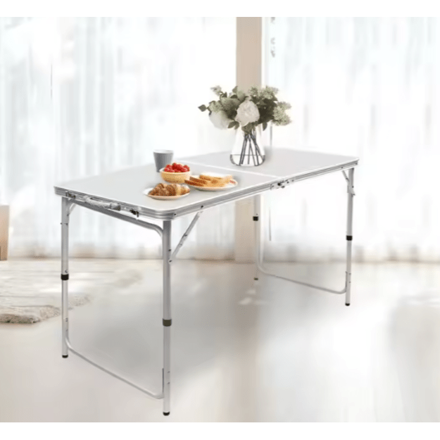 Turistinis, sulankstomas stovyklavimo stalas 120x60 cm, baltas 4