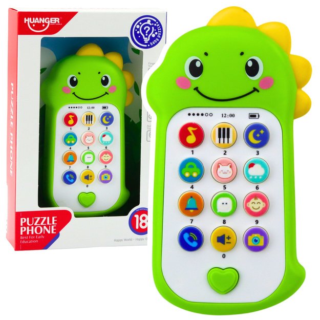 Interaktyvus mokomasis telefonas vaikams, žalias