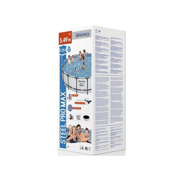 Karkasinis baseinas 542 cm x 122 cm Bestway, baltas