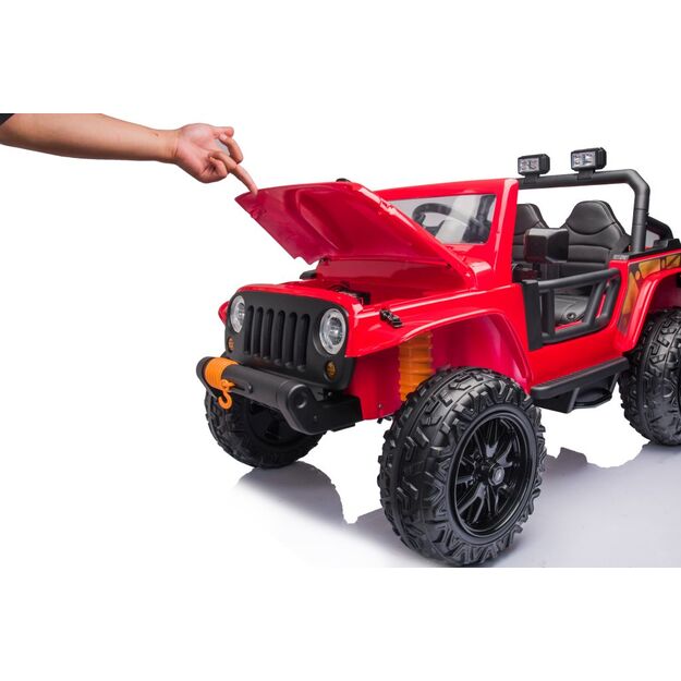 Vienvietis elektromobilis vaikams Jeep Extreme iki 100 kg XB-1118, raudonas 37