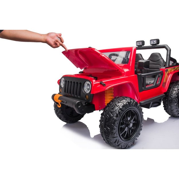 Vienvietis elektromobilis vaikams Jeep Extreme iki 100 kg XB-1118, raudonas 17