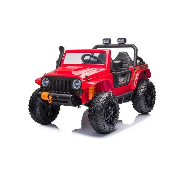 Vienvietis elektromobilis vaikams Jeep Extreme iki 100 kg XB-1118, raudonas 31
