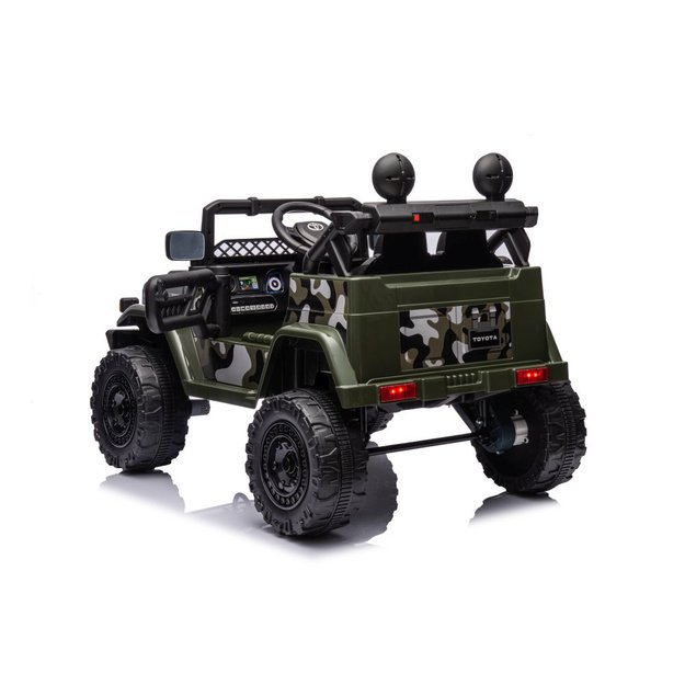 Vienvietis elektrinis visureigis Toyota FJ Moro 4x4, žalias kamufliažas