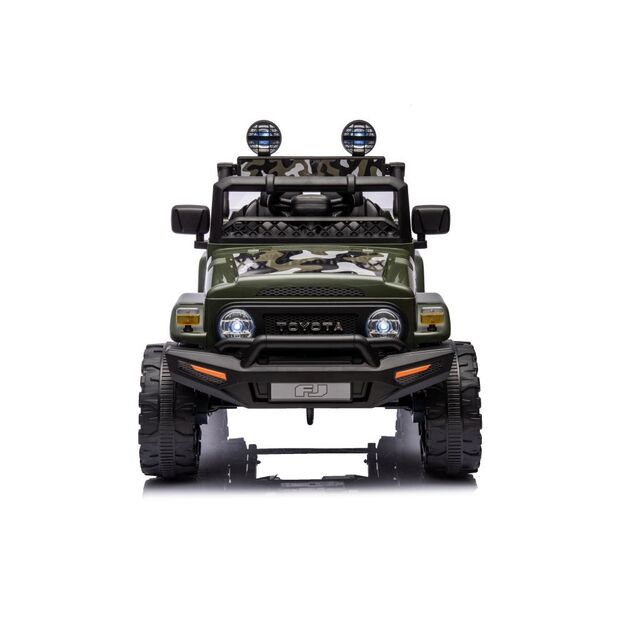 Vienvietis elektrinis visureigis Toyota FJ Moro 4x4, žalias kamufliažas
