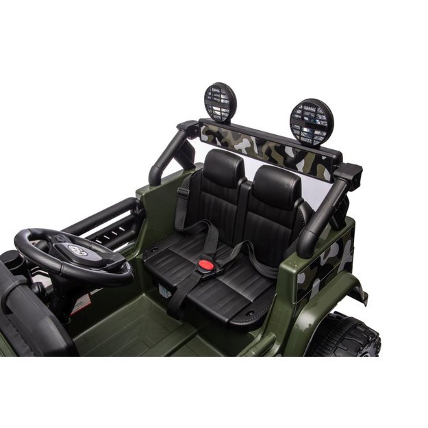 Vienvietis elektrinis visureigis Toyota FJ Moro 4x4, žalias kamufliažas