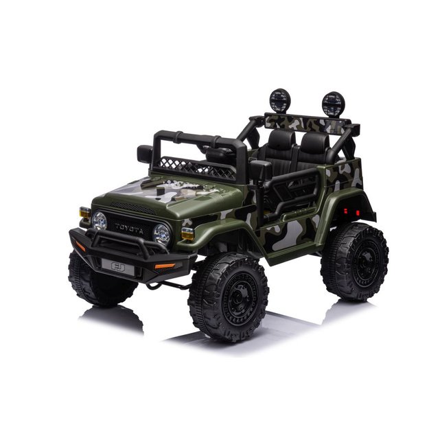 Vienvietis elektrinis visureigis Toyota FJ Moro 4x4, žalias kamufliažas