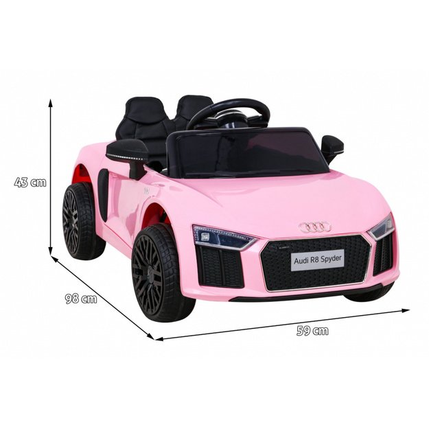 Vienvietis elektromobilis vaikams Audi R8, rožinis