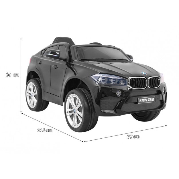 Vienvietis elektrinis džipas vaikams BMW X6M, juodas