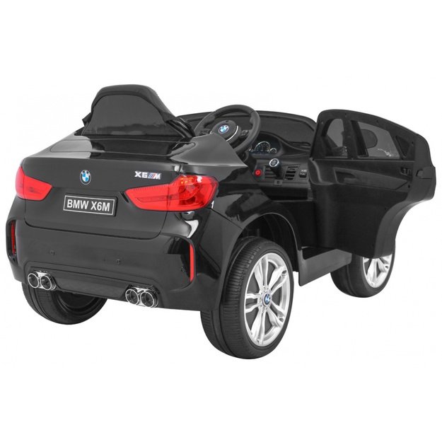 Vienvietis elektrinis džipas vaikams BMW X6M, juodas