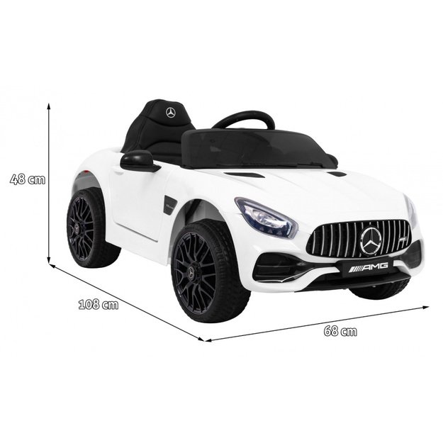 Vienvietis elektromobilis vaikams Mercedes Benz GT, baltas