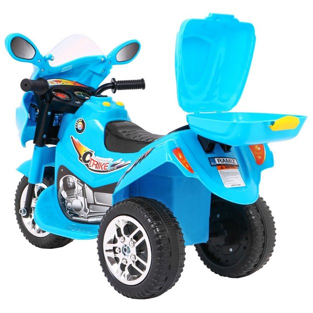 Vaikiškas elektrinis motociklas BJX-088 su trimis ratais, mėlynas