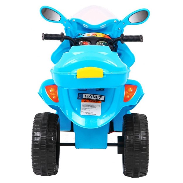 Vaikiškas elektrinis motociklas BJX-088 su trimis ratais, mėlynas