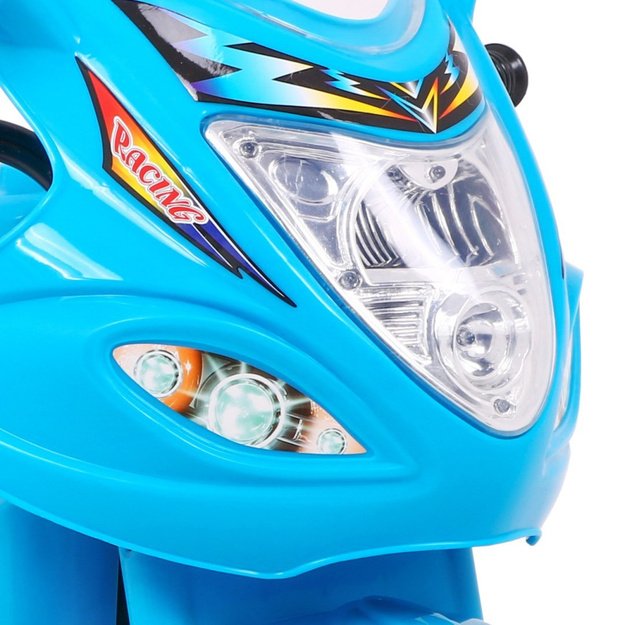 Vaikiškas elektrinis motociklas BJX-088 su trimis ratais, mėlynas