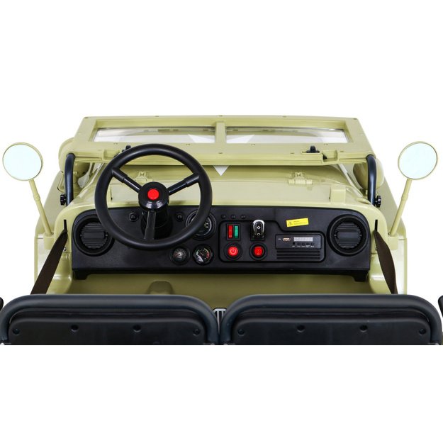 Dvivietis elektromobilis vaikams JEEP 4x4 Willy 24V 4x90W JH101, smėlio spalvos