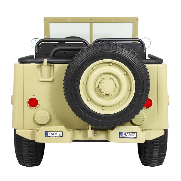 Dvivietis elektromobilis vaikams JEEP 4x4 Willy 24V 4x90W JH101, smėlio spalvos