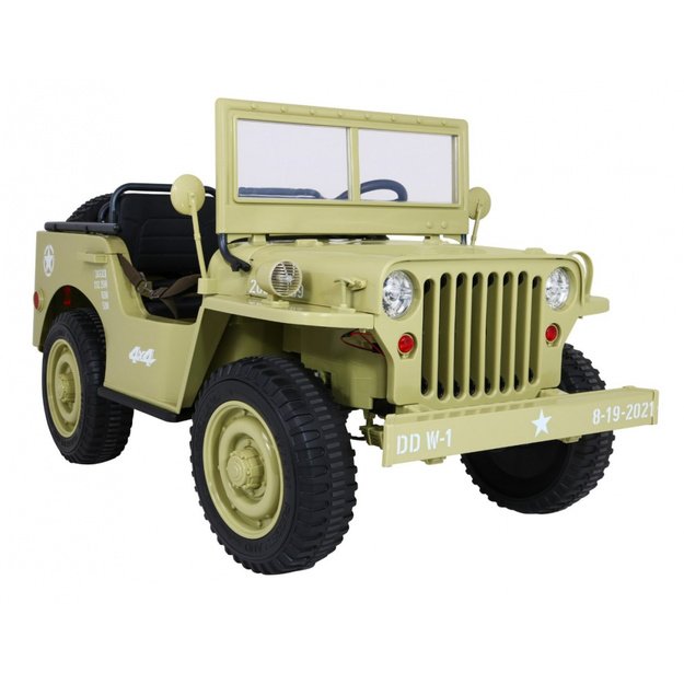 Dvivietis elektromobilis vaikams JEEP 4x4 Willy 24V 4x90W JH101, smėlio spalvos