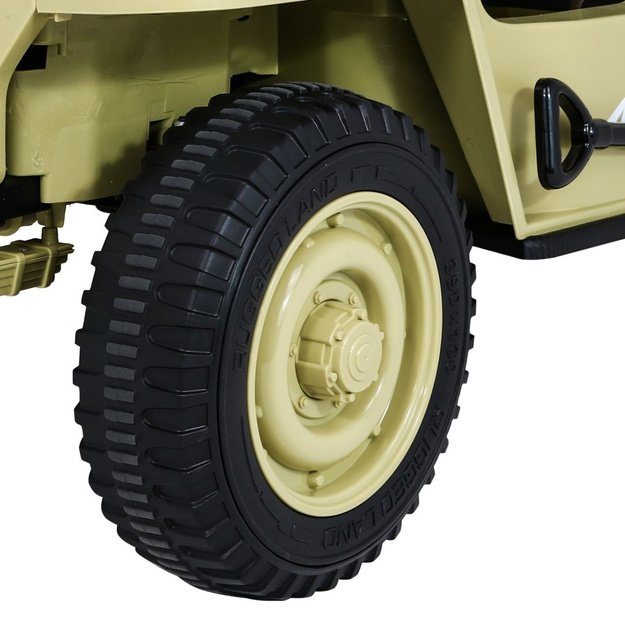 Dvivietis elektromobilis vaikams JEEP 4x4 Willy 24V 4x90W JH101, smėlio spalvos