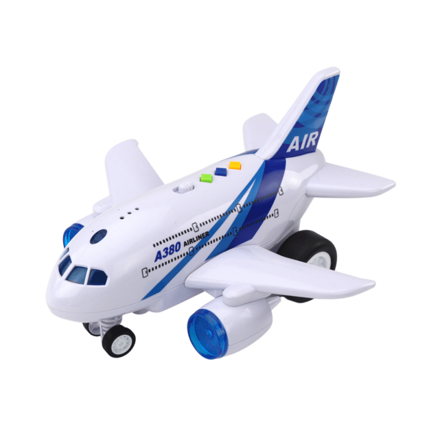 Žaislinis keleivinis lėktuvas su garso ir šviesos efektais