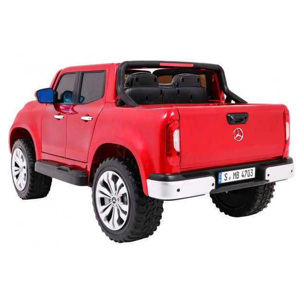 Dvivietis elektrinis džipas vaikams Mercedes Benz X-Class, raudonas lakuotas