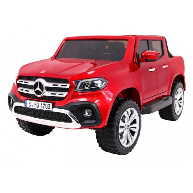 Dvivietis elektrinis džipas vaikams Mercedes Benz X-Class, raudonas lakuotas