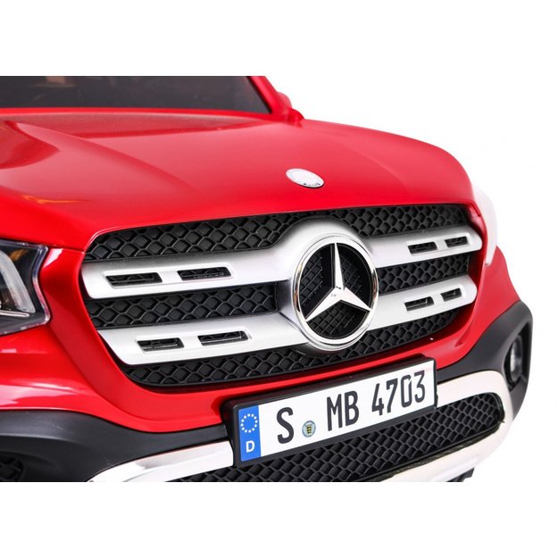 Dvivietis elektrinis džipas vaikams Mercedes Benz X-Class, raudonas lakuotas
