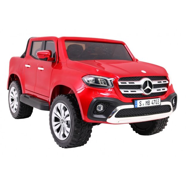 Dvivietis elektrinis džipas vaikams Mercedes Benz X-Class, raudonas lakuotas