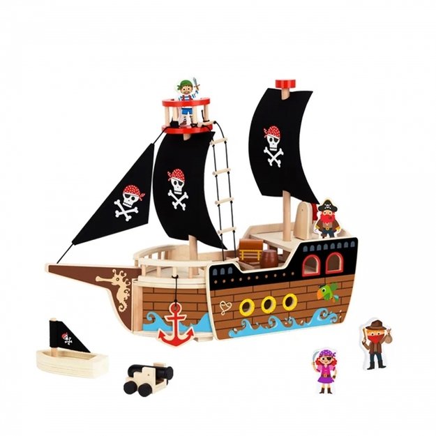 Medinio piratų laivo ir figūrėlių rinkinys, TOOKY TOY