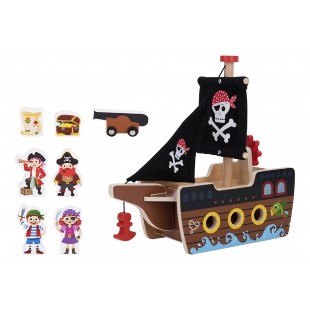 Medinio piratų laivo ir figūrėlių rinkinys, TOOKY TOY