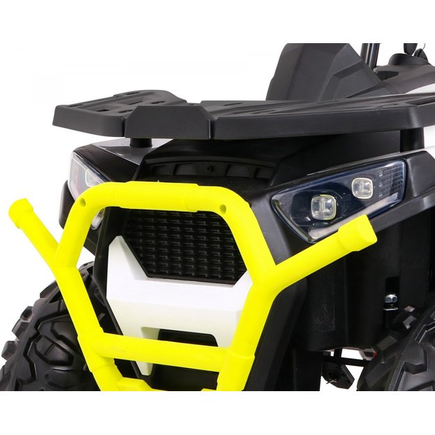Vienvietis elektrinis keturratis vaikams Quad ATV Desert, geltonai baltas