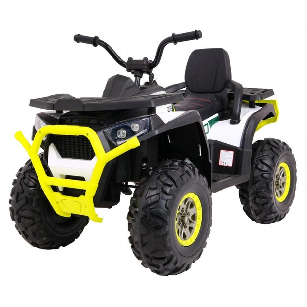 Vienvietis elektrinis keturratis vaikams Quad ATV Desert, geltonai baltas