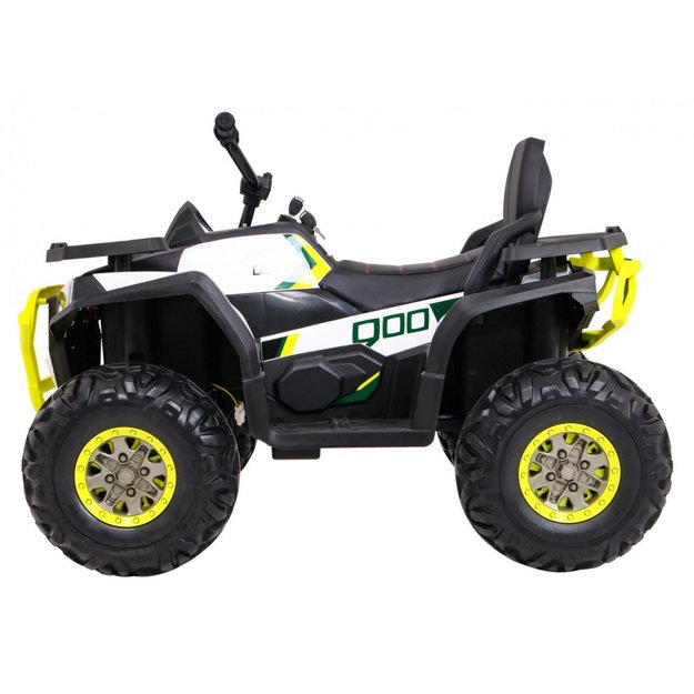 Vienvietis elektrinis keturratis vaikams Quad ATV Desert, geltonai baltas