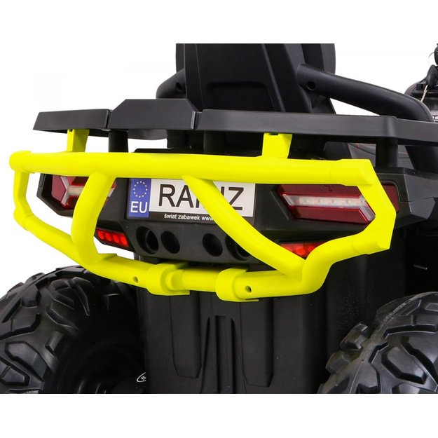 Vienvietis elektrinis keturratis vaikams Quad ATV Desert, geltonai baltas