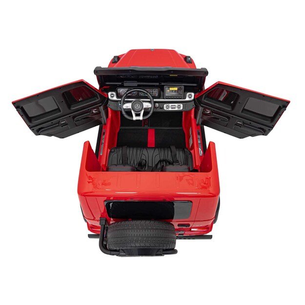 Galingas 4x4 200W dvivietis elektromobilis Mercedes Benz G63 AMG XXL, raudonas
