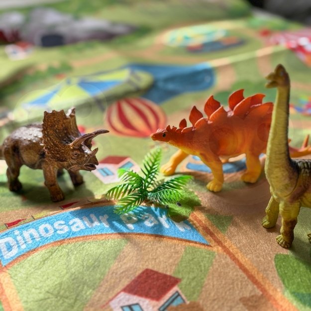 Dinozaurų figūrėlių rinkinys su kilimėliu 9 el., WOOPIE 3
