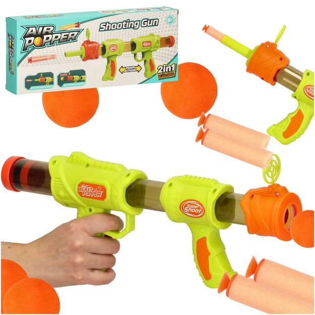 Žaislinis šautuvas 2in1, žalias, Nerfy