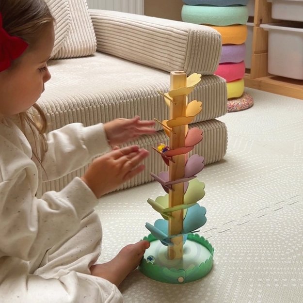 Medinė Montessori muzikinė kamuoliukų trasa, WOOPIE GREEN