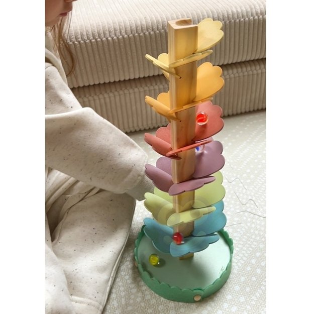 Medinė Montessori muzikinė kamuoliukų trasa, WOOPIE GREEN