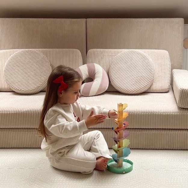 Medinė Montessori muzikinė kamuoliukų trasa, WOOPIE GREEN