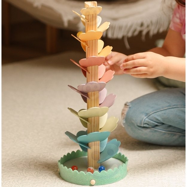 Medinė Montessori muzikinė kamuoliukų trasa, WOOPIE GREEN 1