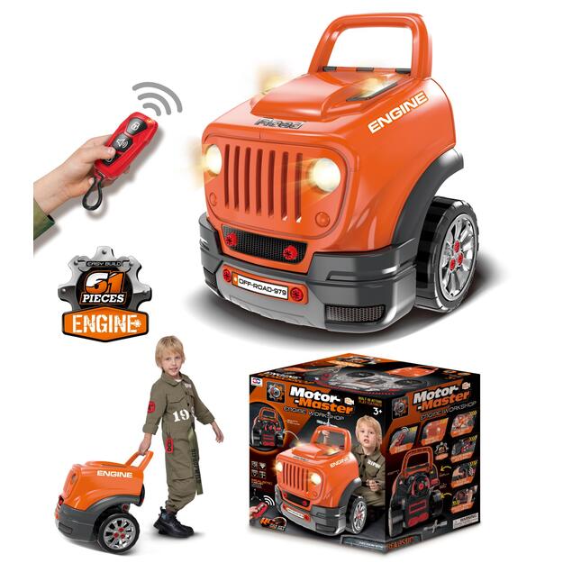 Remonto dirbtuvių sunkvežimis jaunajam mechanikui, oranžinis