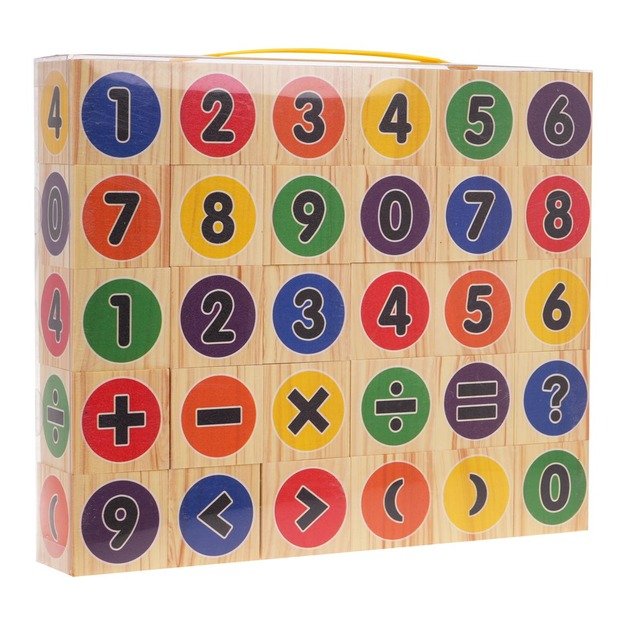 Mokomosios matematinės kaladėlės vaikams 30 vnt.