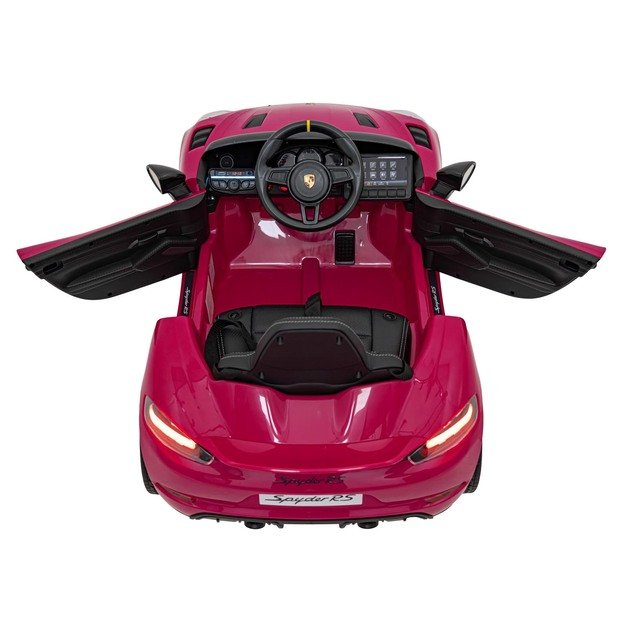 Vienvietis elektromobilis Porsche 718 Spyder RS, rožinis lakuotas