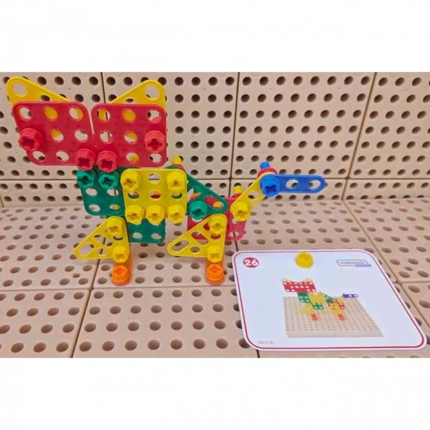 Geometrinių STEM blokų rinkinys vaikams 260 el., MASTERKIDZ