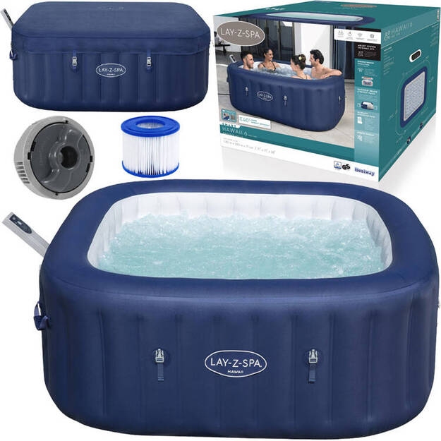 Pripučiama 4-6 asmenims sūkurinė vonia Lay-Z-Spa HAWAII su hidromasažu, Bestway